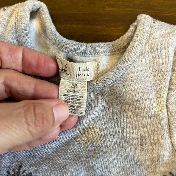 Peek Little Peanut Bundle Heart Knit Sweater Snowflake Dress small XS 3 months - Picture 5 of 7